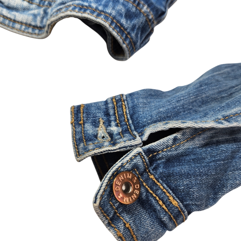 H&M Women's Size 4 Small Blue Denim Jean Jacket Classic Trucker Style - Picture 13 of 15